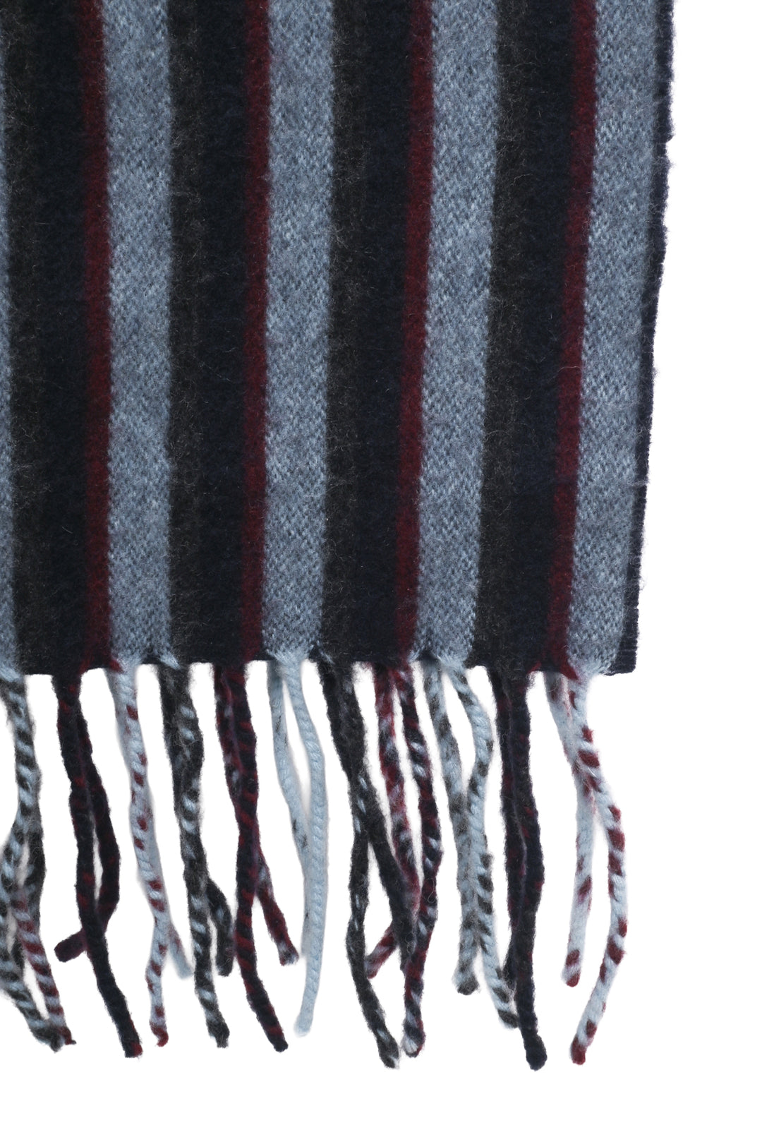 Louis Vuitton Striped Wool & Cashmere Blend Fringe Trim Scarf