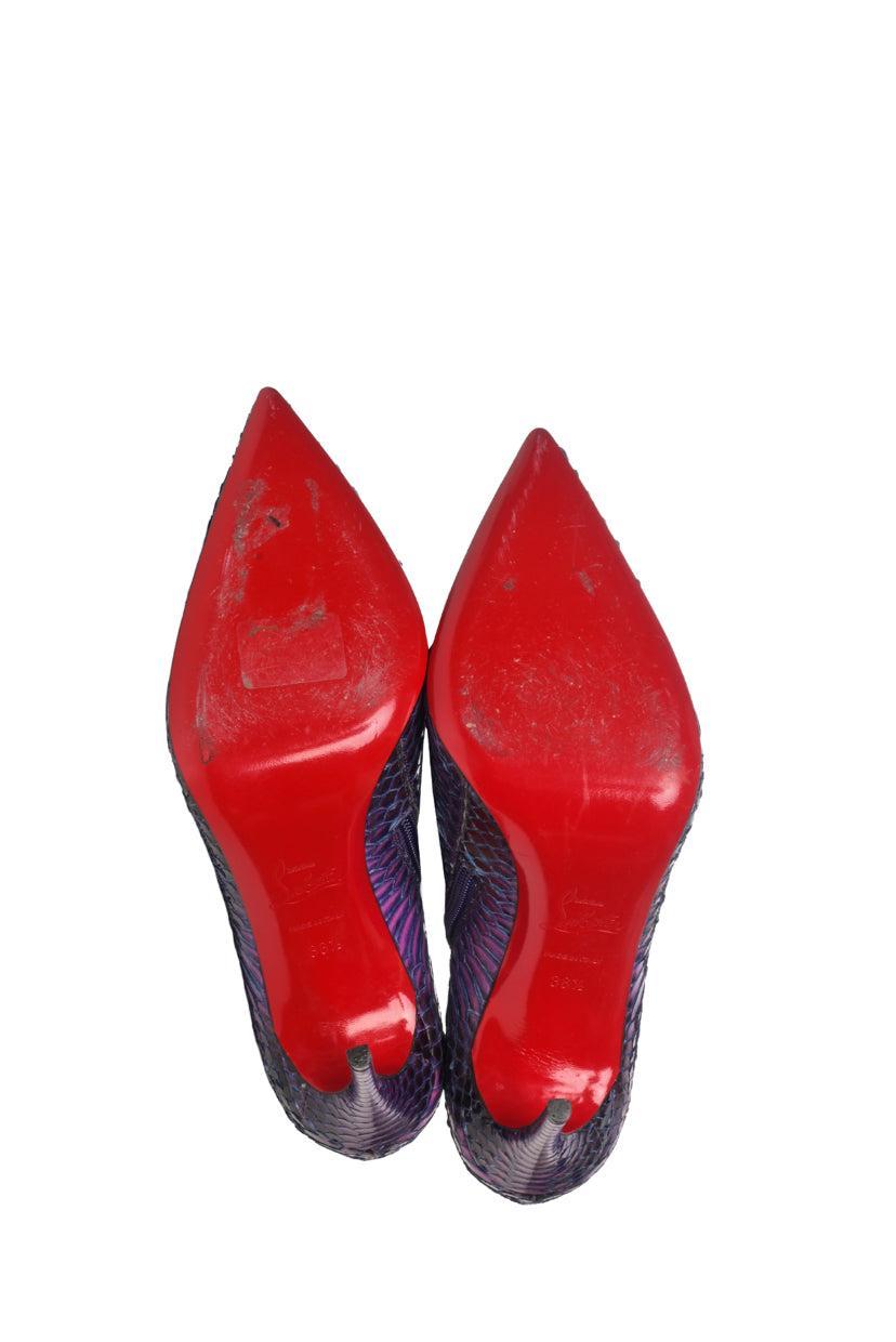 Christian Louboutin Size 38.5 So Kate Watersnake Ankle Boots