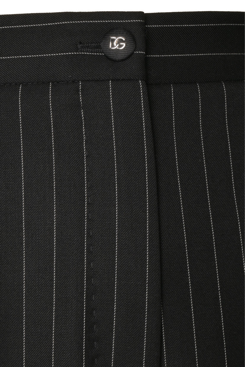 Dolce & Gabbana Size 42 Tapered Pinstripe Wool Pants