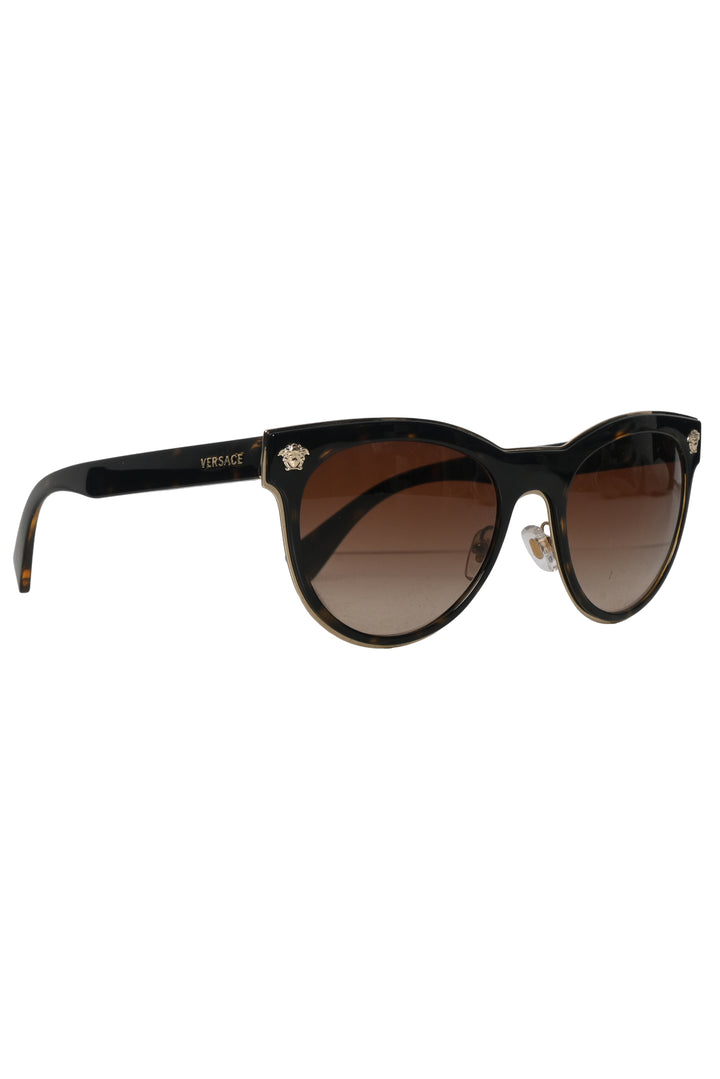 Versace Size OS Medusa Logo Tortoiseshell Sunglasses