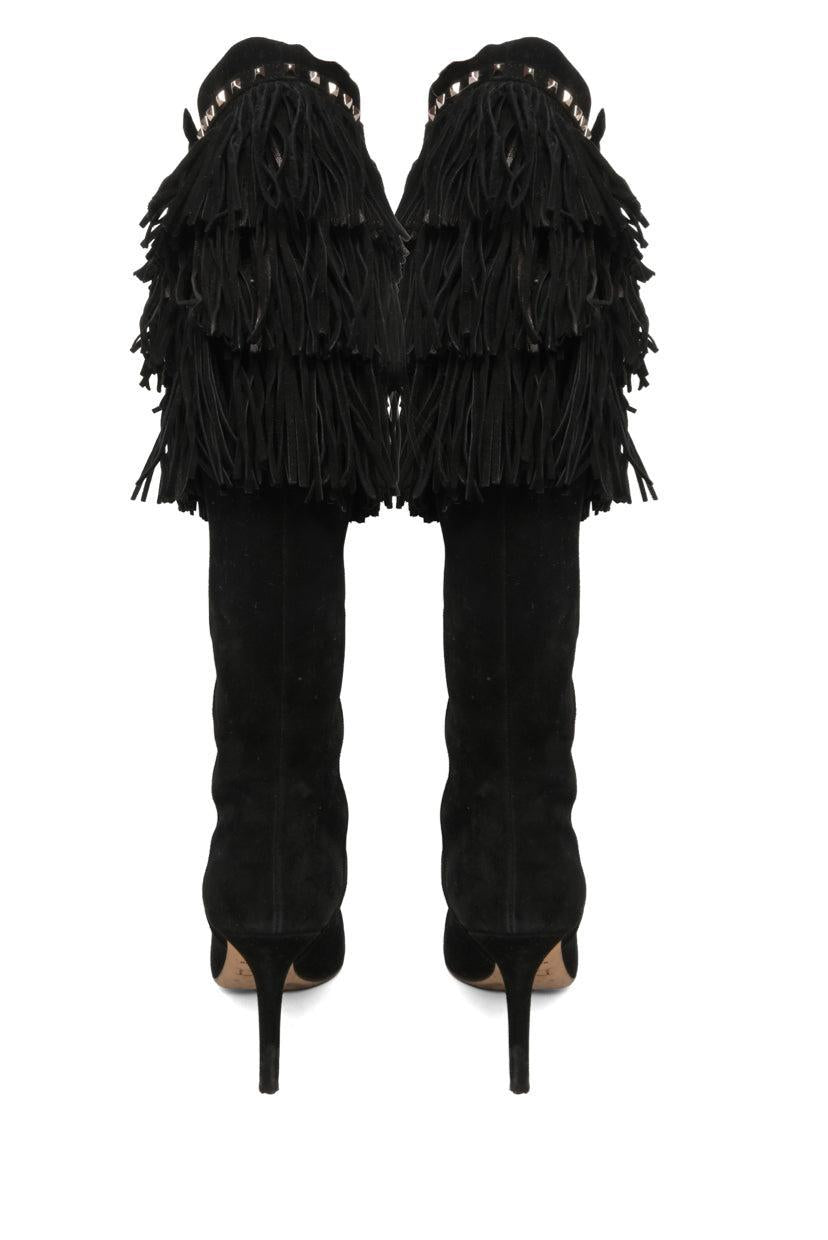 Christian Dior Size 36 Suede Fringe Knee High Boots