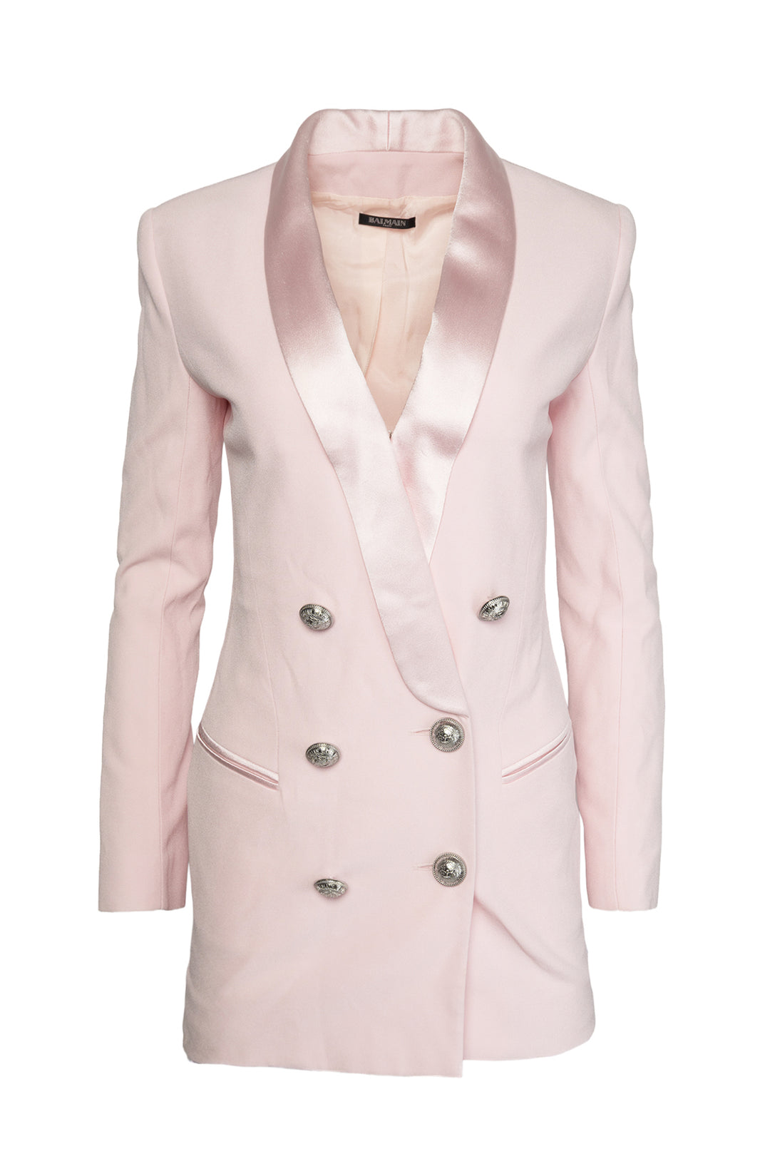 Balmain Size XS Crepe & Satin Mini Jacket Dress