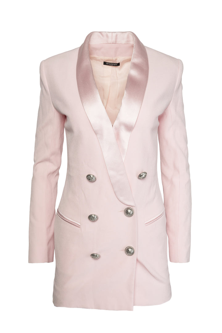 Balmain Size XS Crepe & Satin Mini Jacket Dress