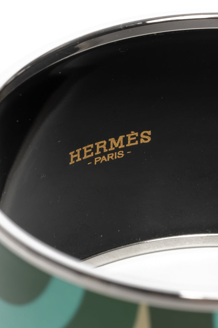 Hermes Extra Wide Enamel Bangle Bracelet