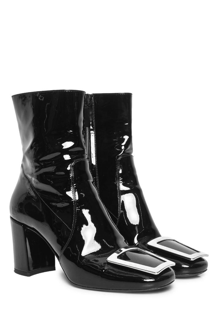 Saint Laurent Size 37.5 Patent Leather Maxine Ankle Boots