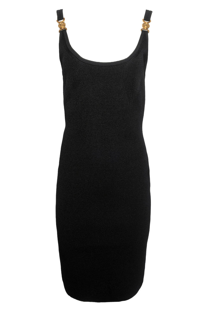 Versace Size 44 V Allover Jacquard Knit Fitted Mini Dress