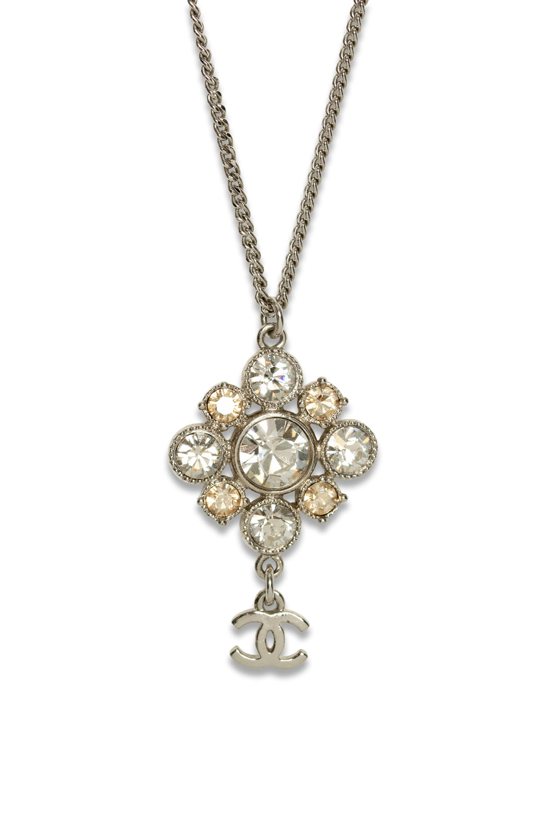 Chanel Size OS 2012 Crystal CC Drop Pendant Necklace