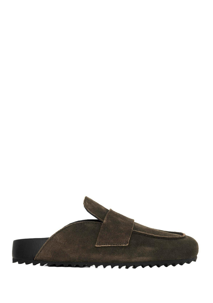 James Perse Size 6 Suede Slip On Mules