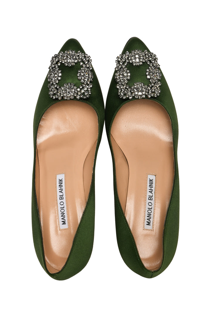 Manolo Blahnik Size 37 Hangisi Satin Pumps