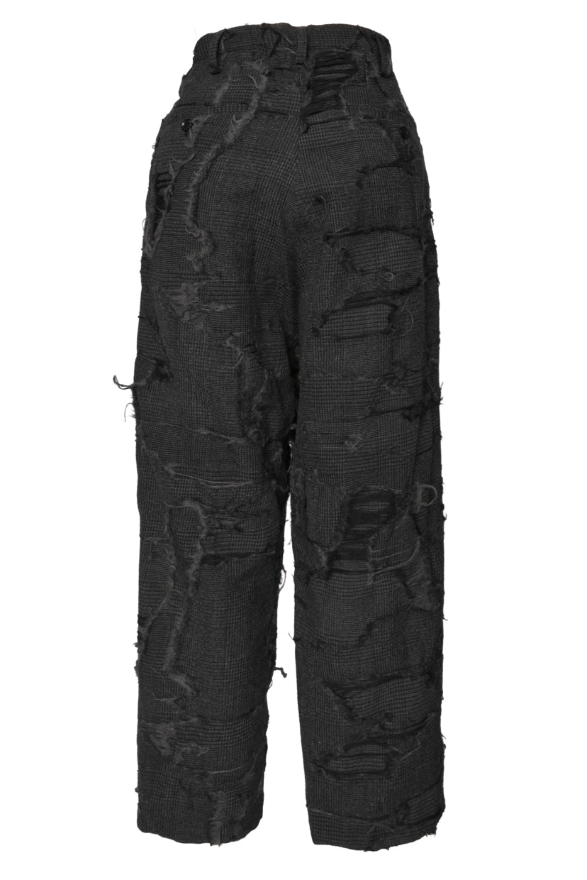 Y's Size 2 Distressed Plaid Wool Pants