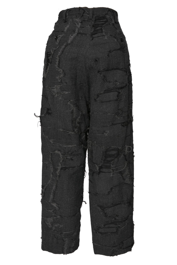 Y's Size 2 Distressed Plaid Wool Pants