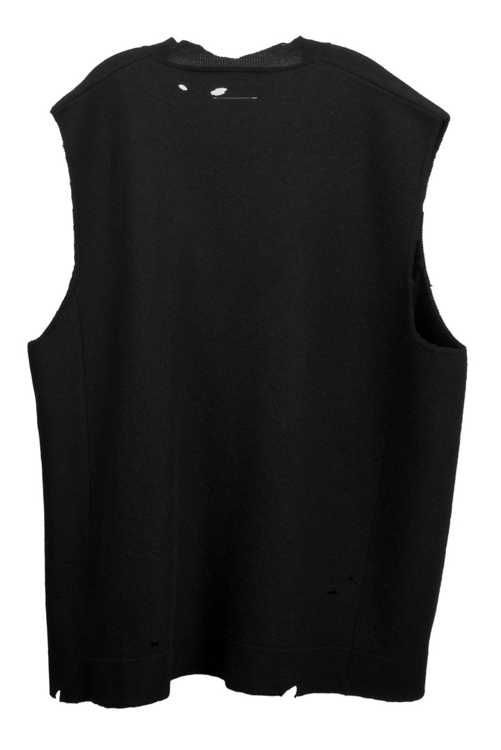 MM6 Size XXL Oversized Destroyed Wool Unisex Vest