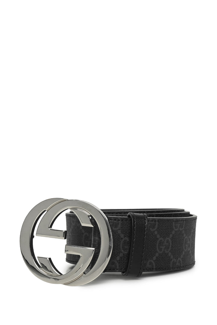 Gucci Size 36 Men's Interlocking G Buckle GG Supreme Monogram Belt