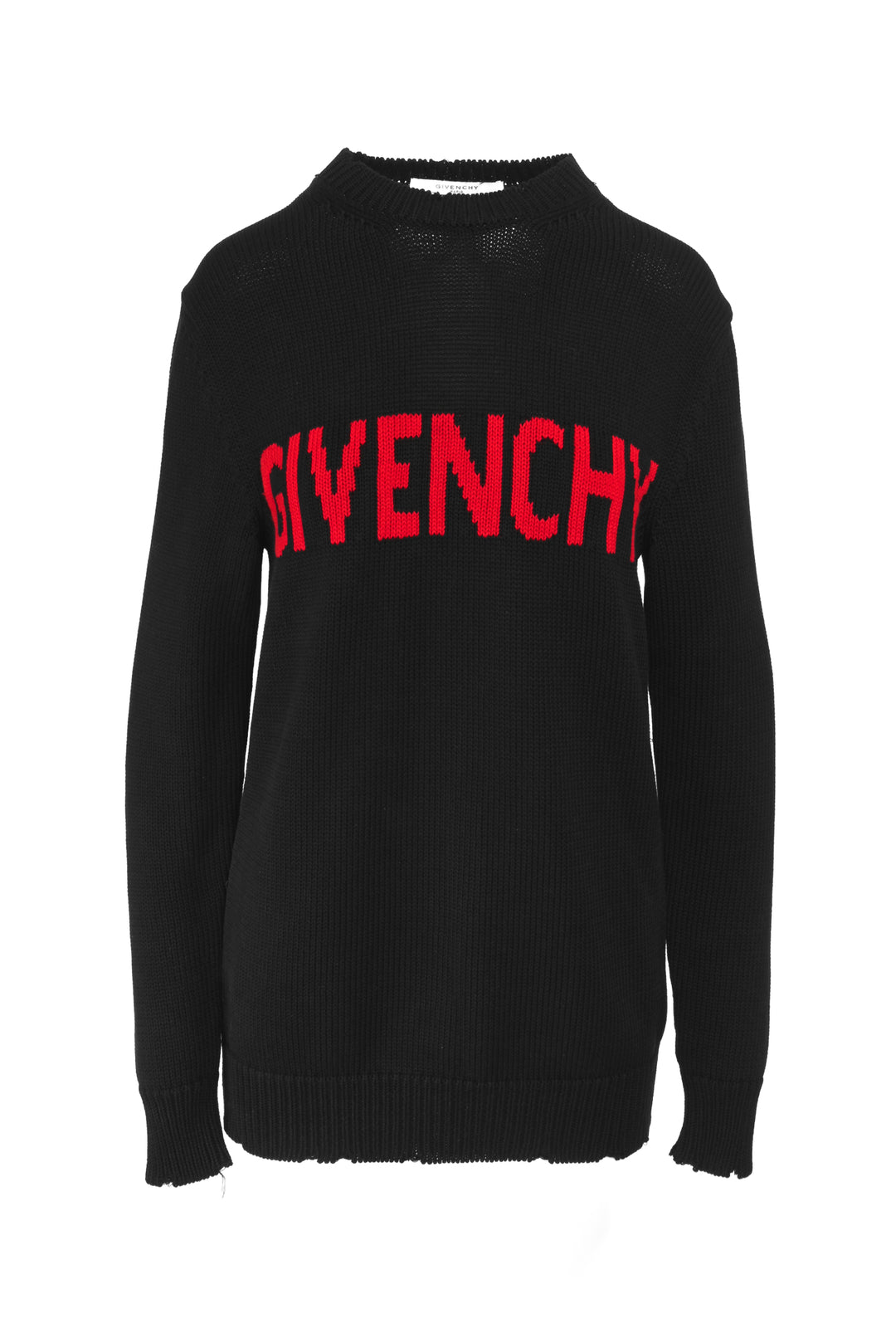 Givenchy Size S Distressed Logo Intarsia Sweater