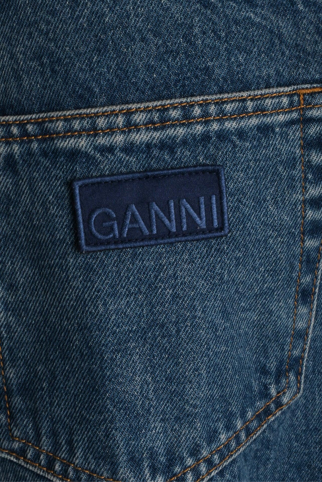 Ganni Size 36 Overdyed Cutline Denim Maxi Skirt