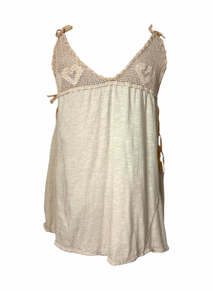 Magnolia Pearl Size OS Crochet Heart Trim Cotton Tank Top