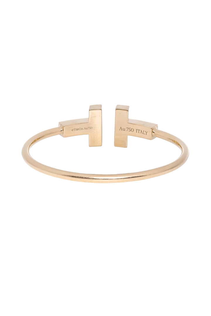 Tiffany & Co 18K Yellow Gold Black Onyx T Wire Bracelet
