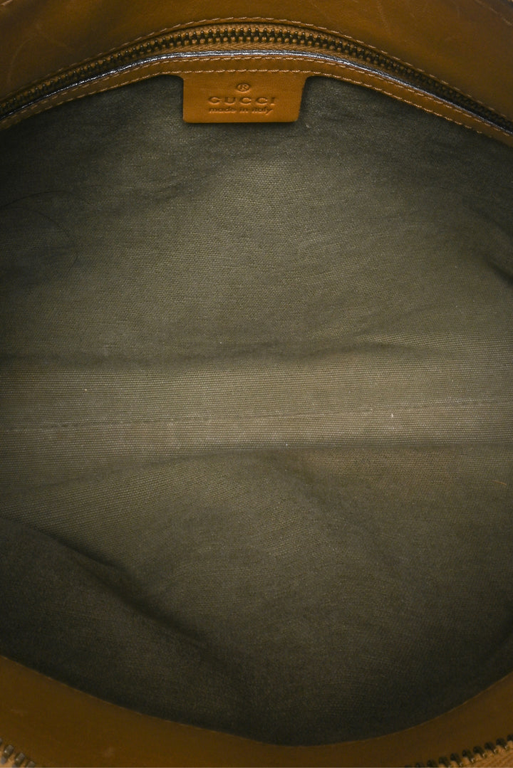 Gucci Vintage Utilitarian Canvas Shoulder Bag
