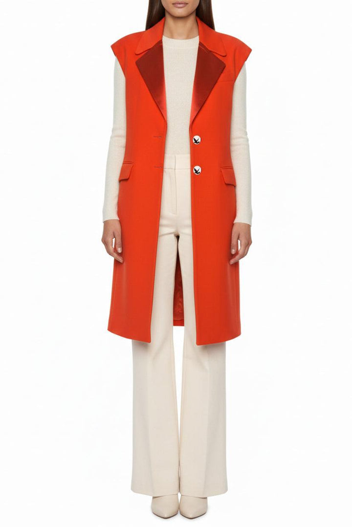 Korsun Size 4 Red Sleeveless Form-Stable Jacket