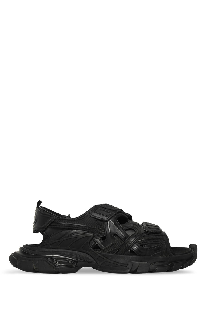 Mens Shoe Size 11 Balenciaga Men's 'Triple Black' Track Open-Toe Sandals