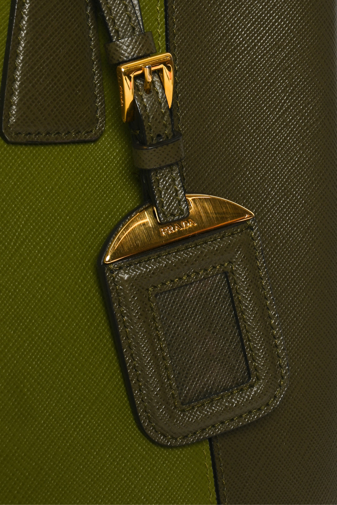 Prada Two Tone Double Zip Lux Saffiano Medium Tote