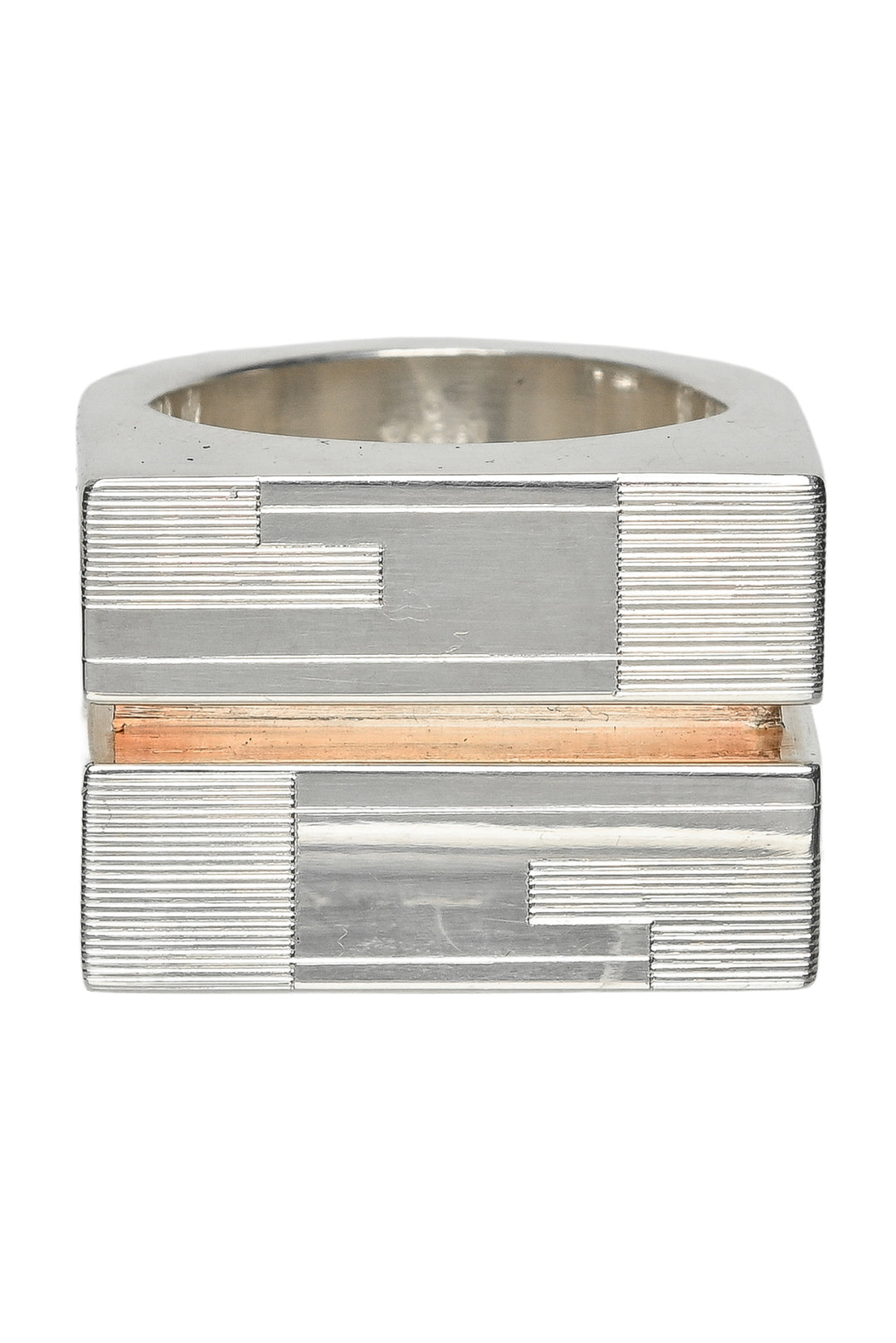 Gucci Size 5.75 Silver Interlocking G Signet Ring