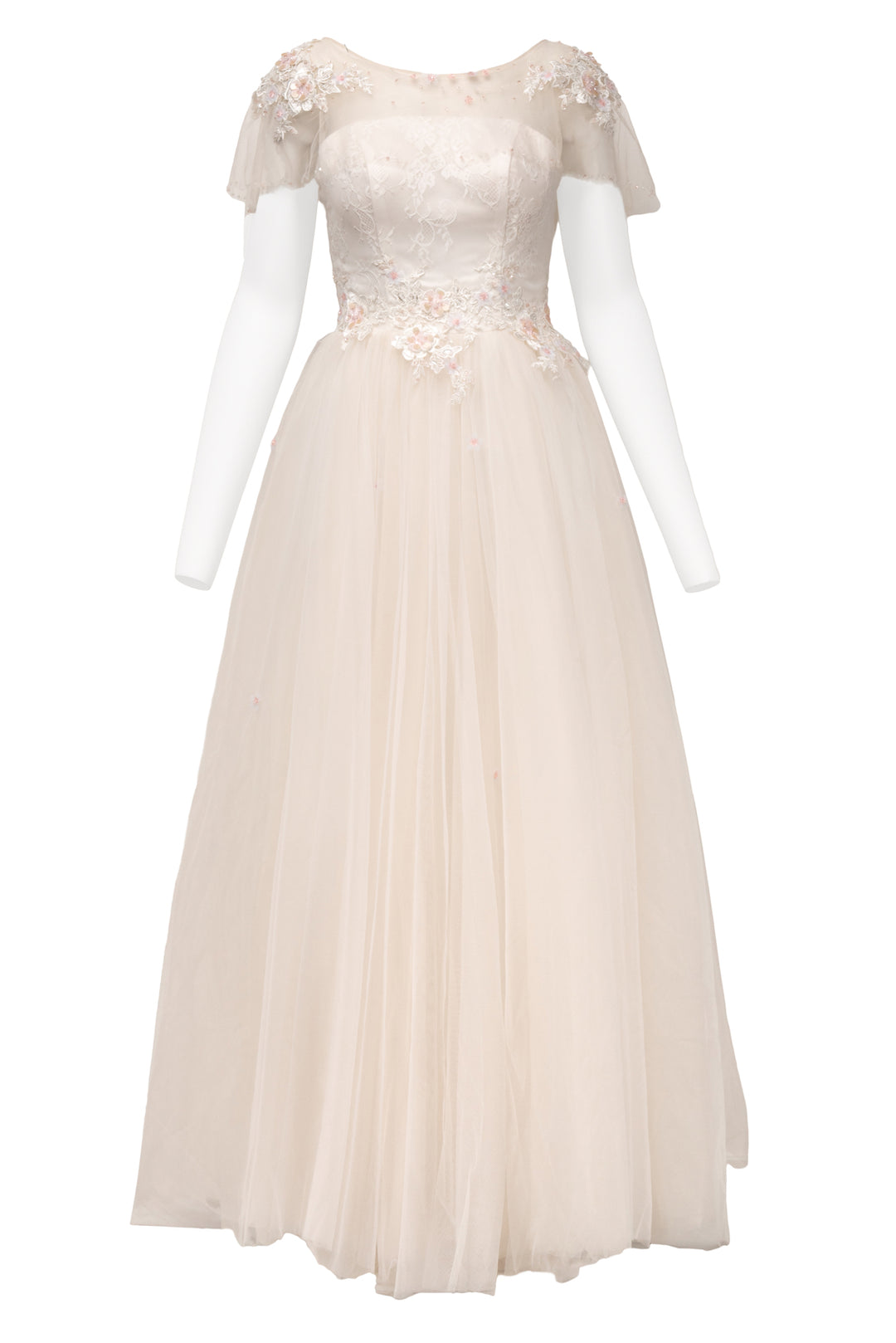 Vimo Vancouver Size M Floral Embellished Tulle Gown