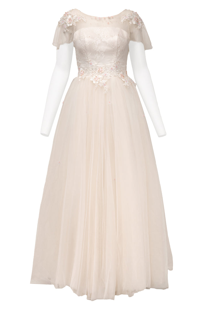 Vimo Vancouver Size M Floral Embellished Tulle Gown