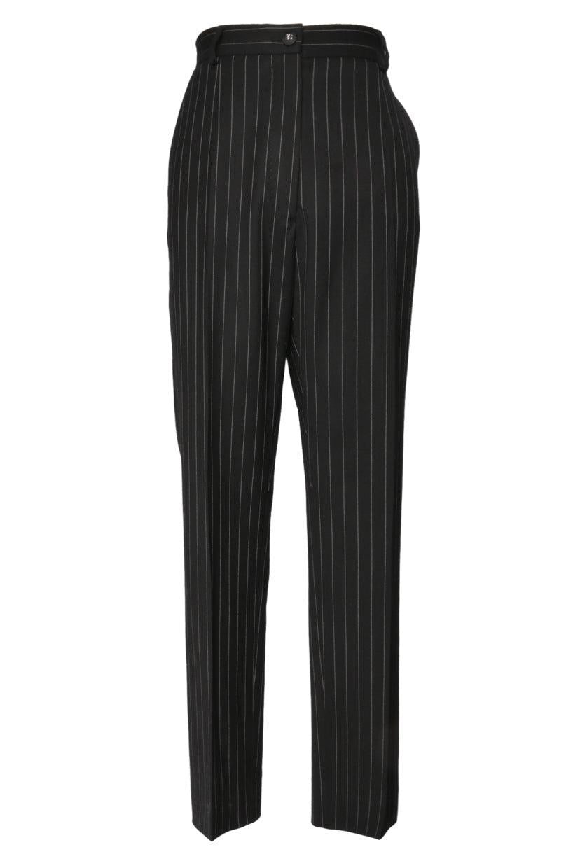 Dolce & Gabbana Size 42 Tapered Pinstripe Wool Pants