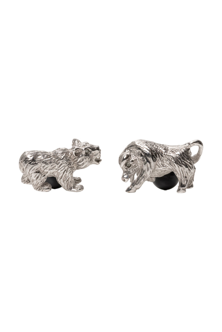 Tateossian Rhodium-Plated Bull & Bear Cufflinks