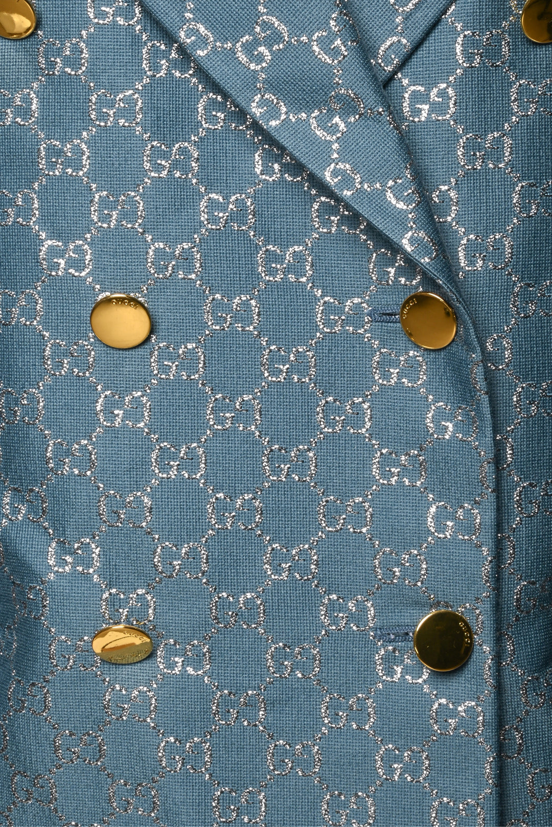 Gucci Size 8 Metallic GG Wool Blend Blazer