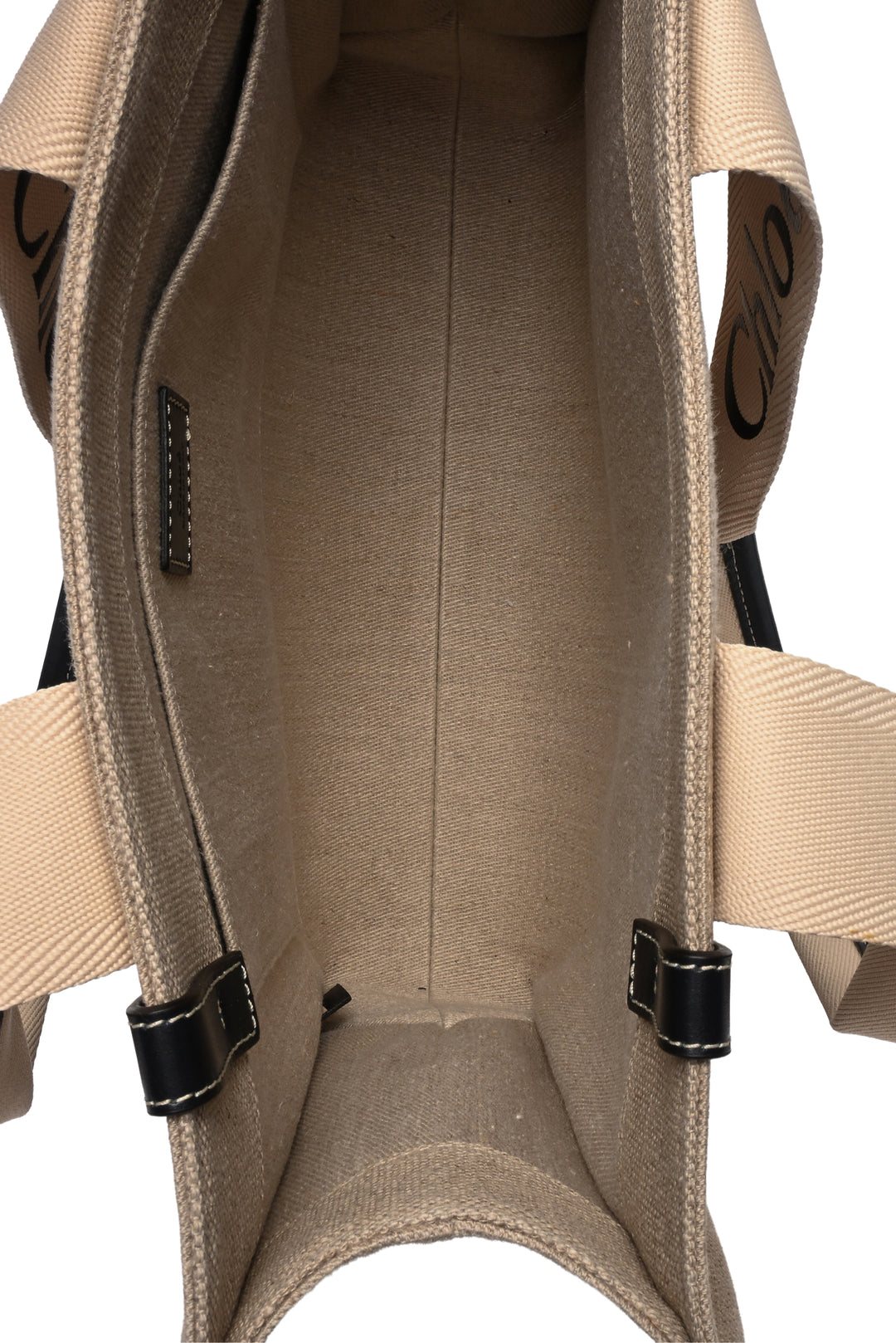 Chloe Logo Linen Medium Woody Tote Bag