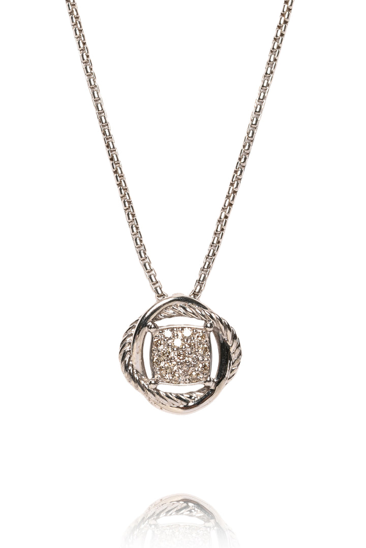 David Yurman Sterling Silver & Diamond Infinity Necklace