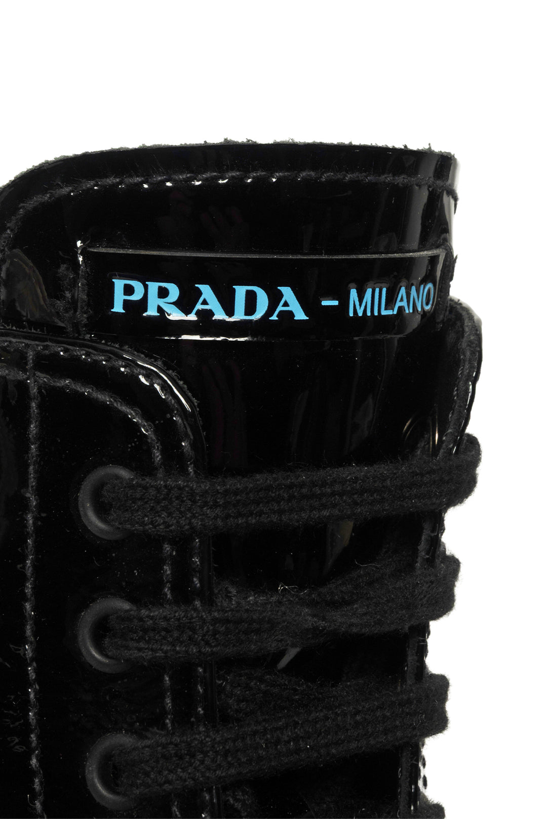 Prada Size 39 Calzature Donna Patent Leather Combat Boots