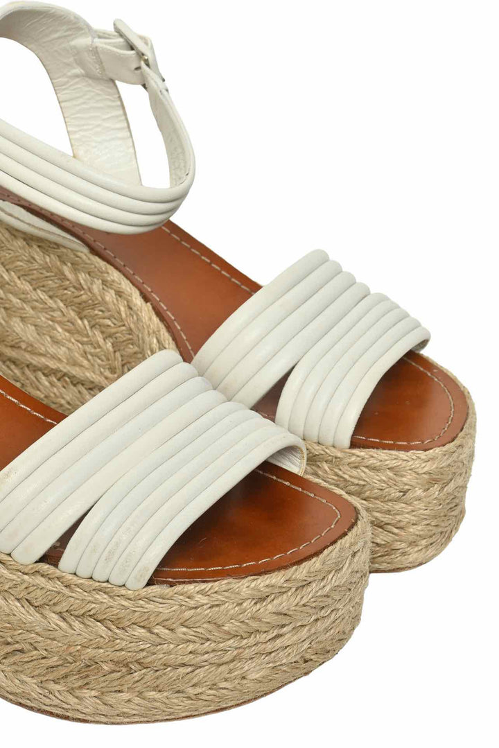 Christian Louboutin Size 39 Manola Leather Espadrille Wedges Sandals