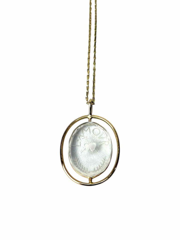 Pascale Monvoisin 9ct Gold L'Amour Etched Necklace