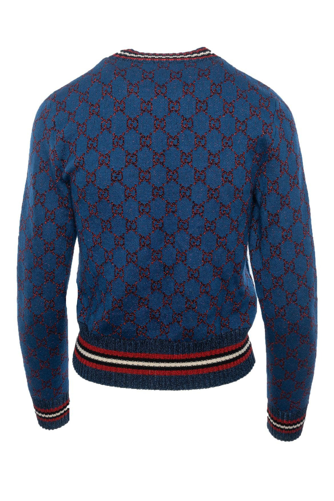 Gucci Size S Metallic GG Monogram Wool-Blend Sweater