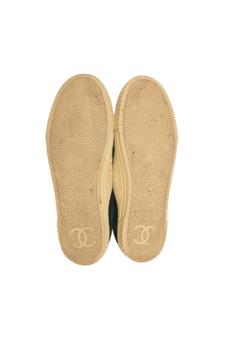 Chanel Size 39 Interlocking Logo Velvet Sneakers