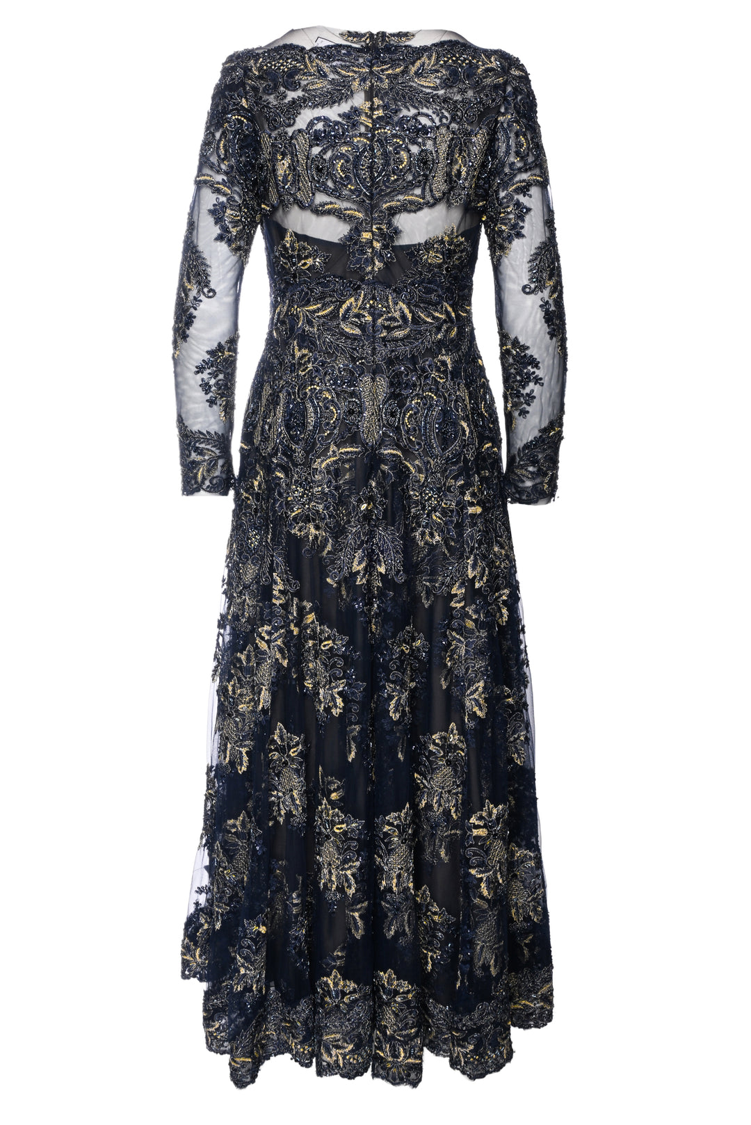 Marchesa Size 10 Embellished Long Sleeve Gown