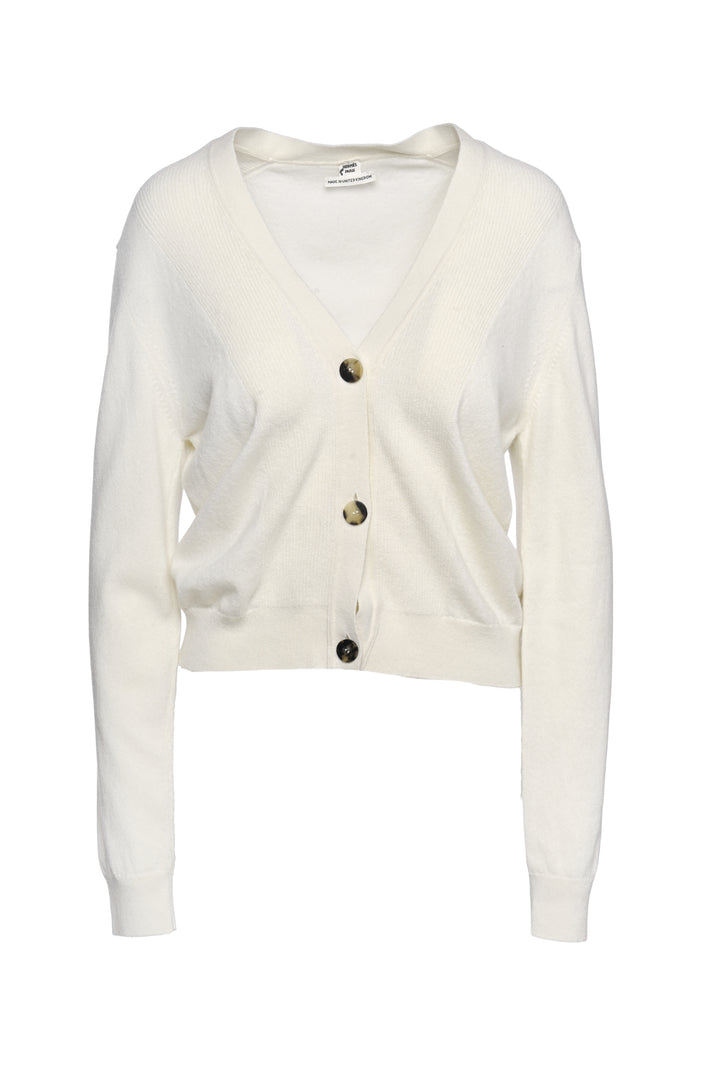 Hermes Size 42 Cashmere V Neck Ribbed Cardigan