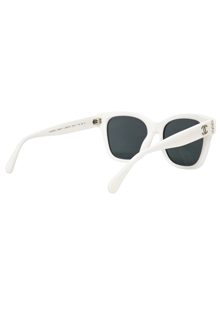 Chanel Faux Pearl CC Square Sunglasses