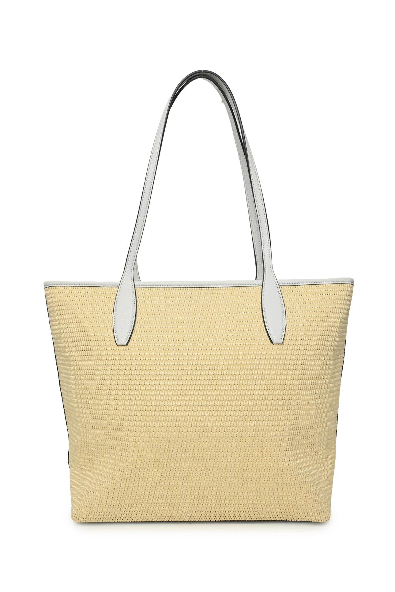 Kate Spade New York Ash Straw Lemon Zest Large Tote - Luxury Used