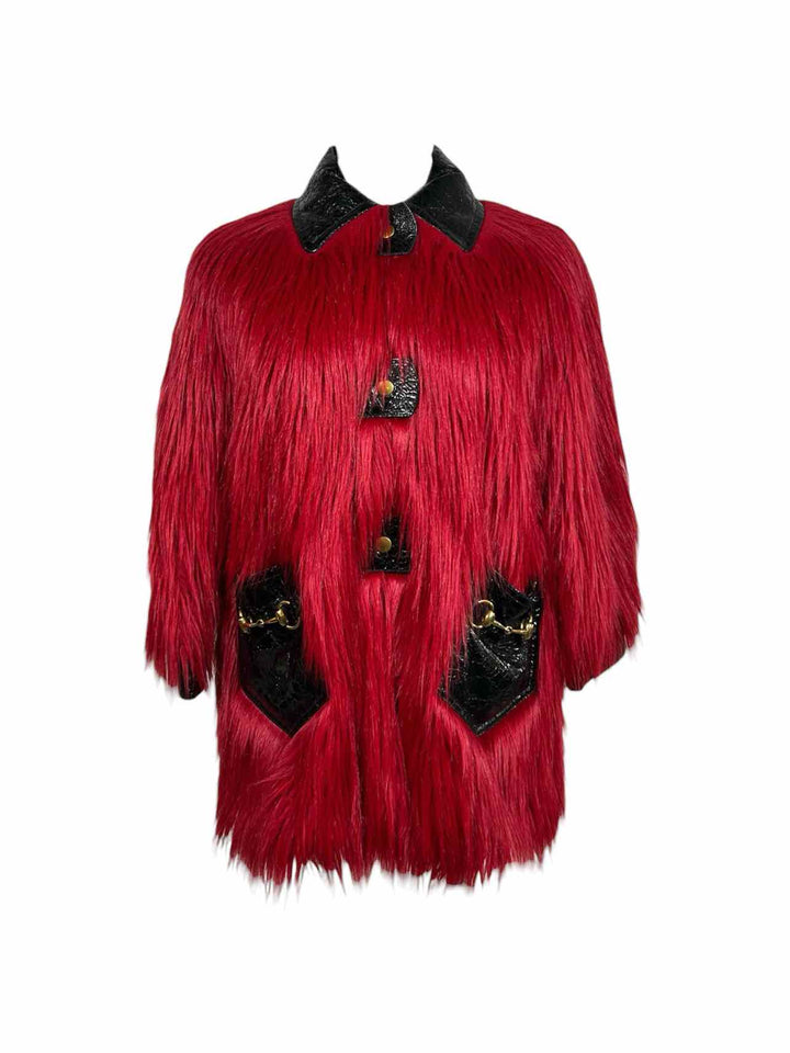 Gucci Size 36 2016 Faux-Fur & Leather Shag  Coat