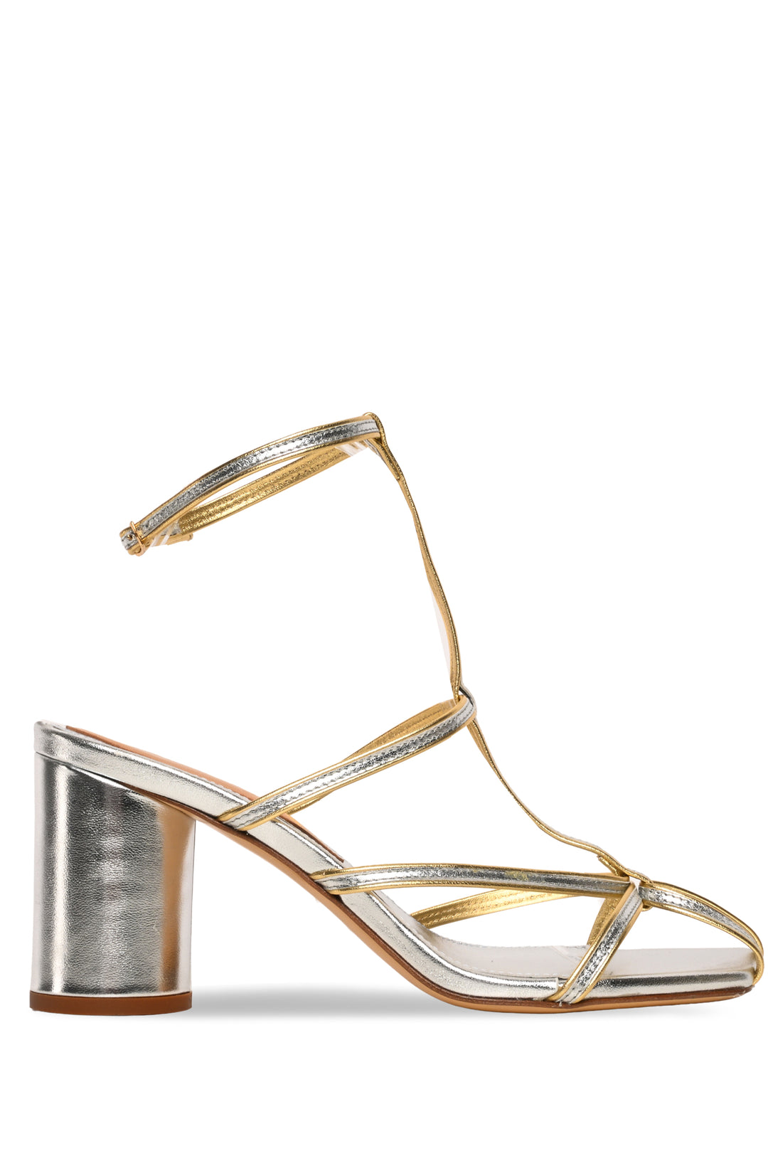 Johanna Ortiz Size 39 Veracruz Metallic Leather Sandals