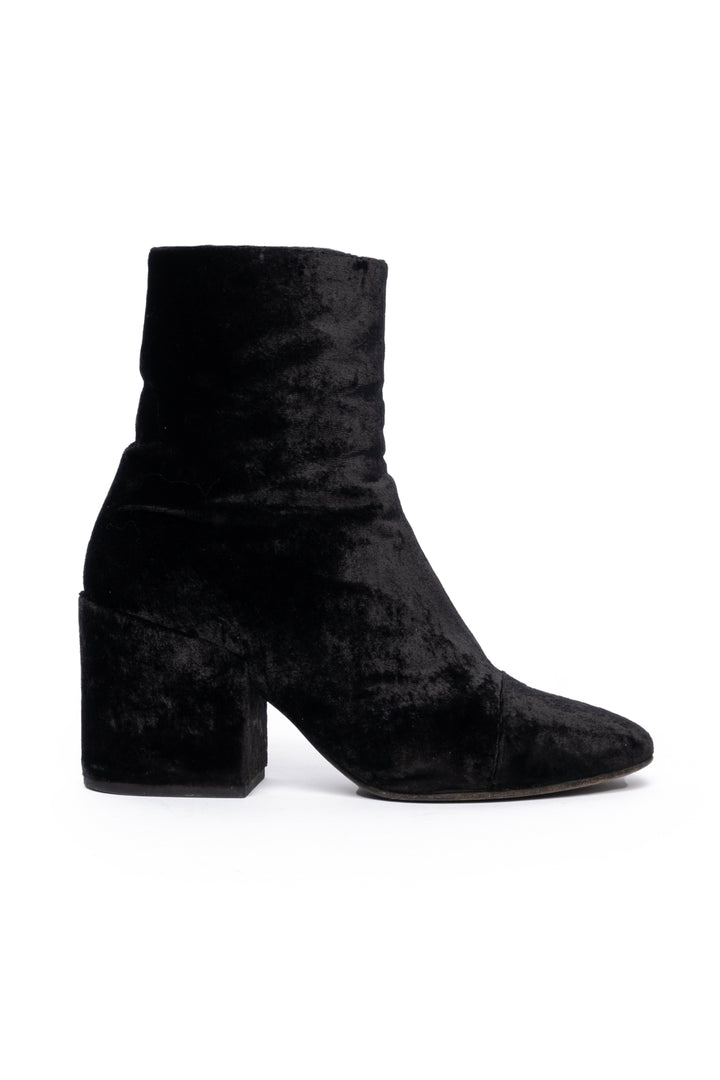 Dries Van Noten Size 36.5 Crushed Velvet Ankle Boots