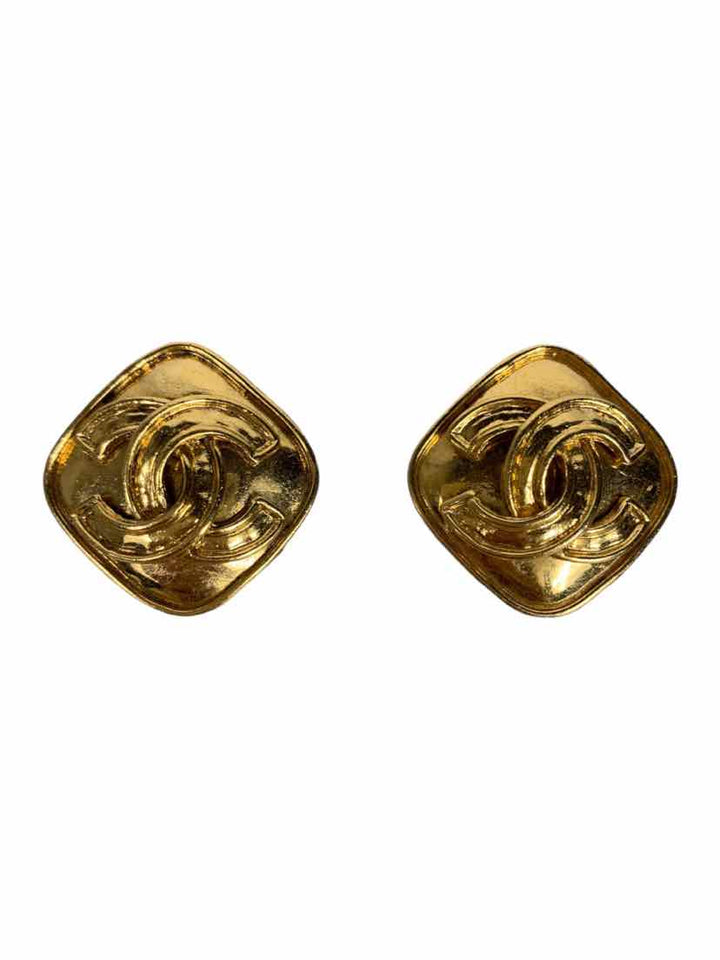 Chanel Vintage 1994 Clip-On CC Medallion Earrings