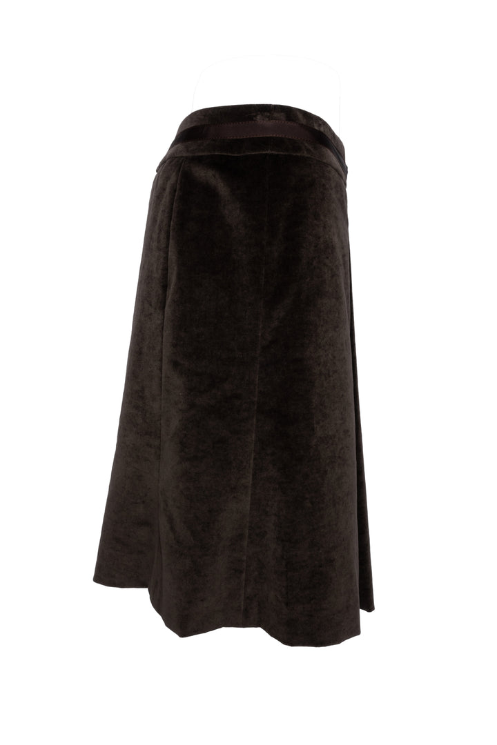 Celine Size 38 Knee Length Velvet Skirt