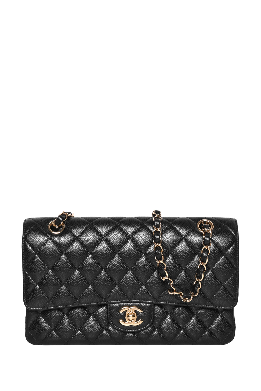 Chanel 2015-2016 Medium Quilted Caviar Classic Double Flap Shoulder Bag