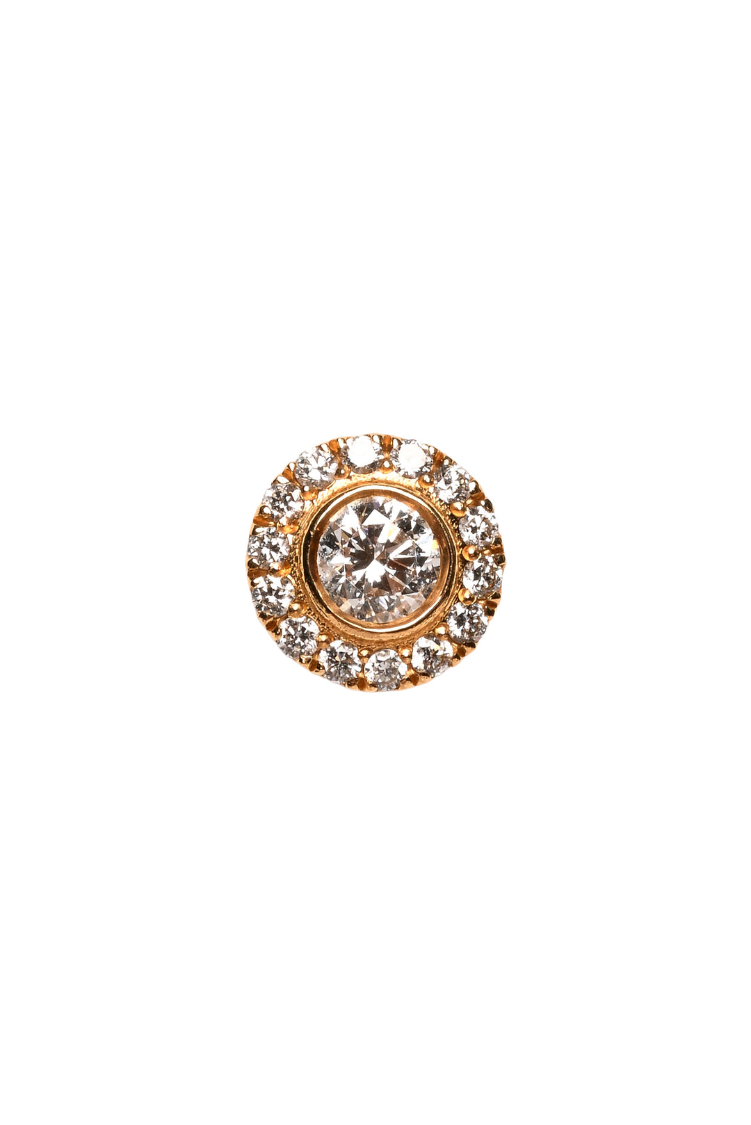 Idyl 14K Yellow Gold Ada 0.22tcw Lab Grown Halo Diamond Pendant