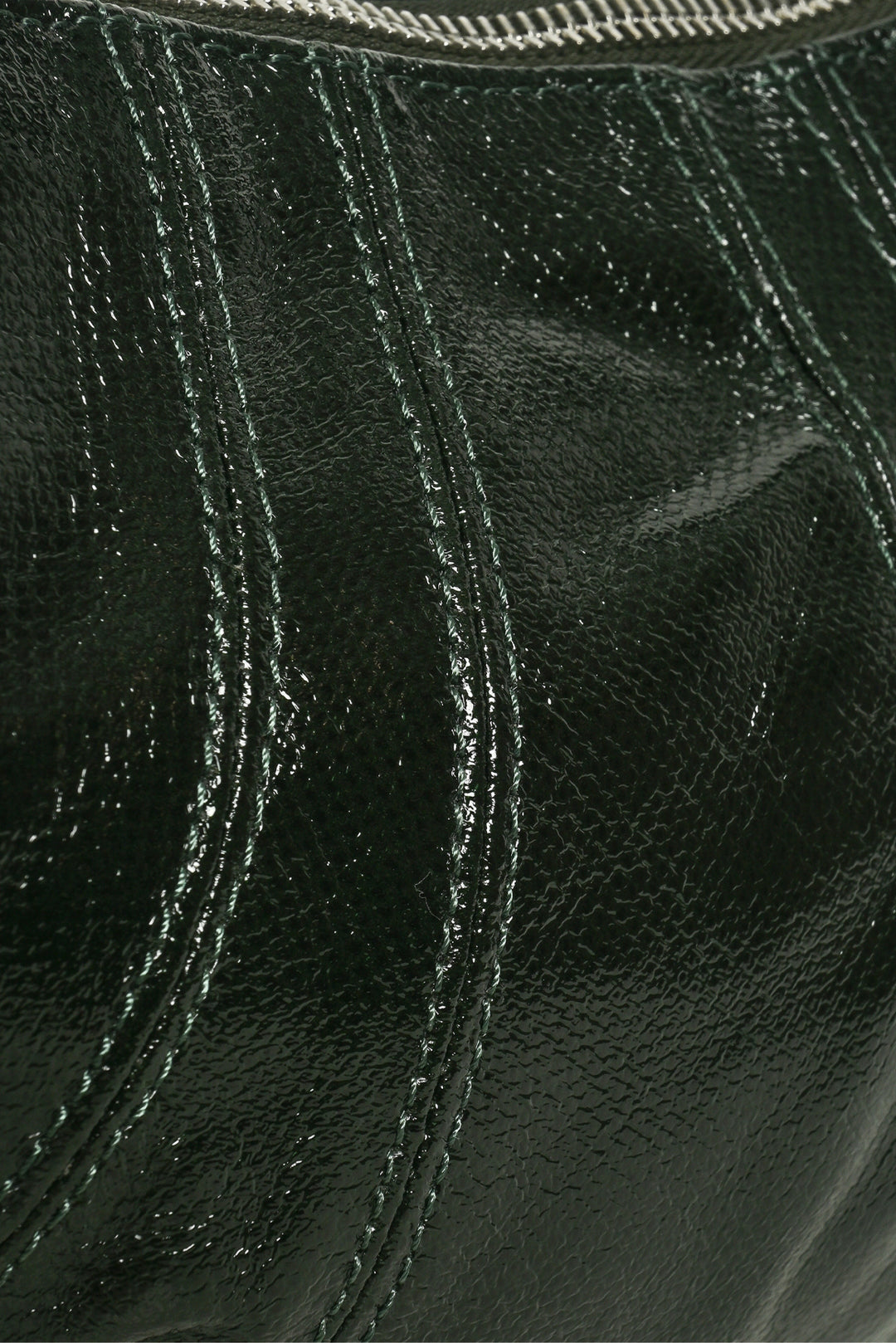 Lemaire Dark Forest Green Small Coated Canvas Croissant Crossbody Bag